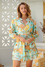 Load image into Gallery viewer, Jaase Tiffany Print Flowers Mini Dress