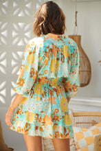 Load image into Gallery viewer, Jaase Tiffany Print Flowers Mini Dress