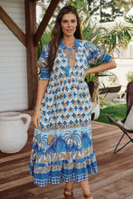 Load image into Gallery viewer, Jaase Saphire Sands Print Kora Midi Dress
