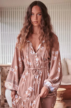 Load image into Gallery viewer, Jaase Chocolate Paper Crane Print Frankie Maxi Dress
