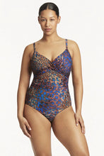 Load image into Gallery viewer, Sea Level Hunter Print Twist Front DD/E cup One Piece
