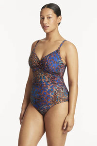 Sea Level Hunter Print Twist Front DD/E cup One Piece