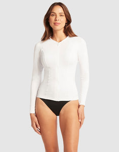 Sea Level White Long Sleeve Ladies Rashie