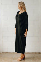 Load image into Gallery viewer, Long Sleeve Maxi Miracle Dress in Black
